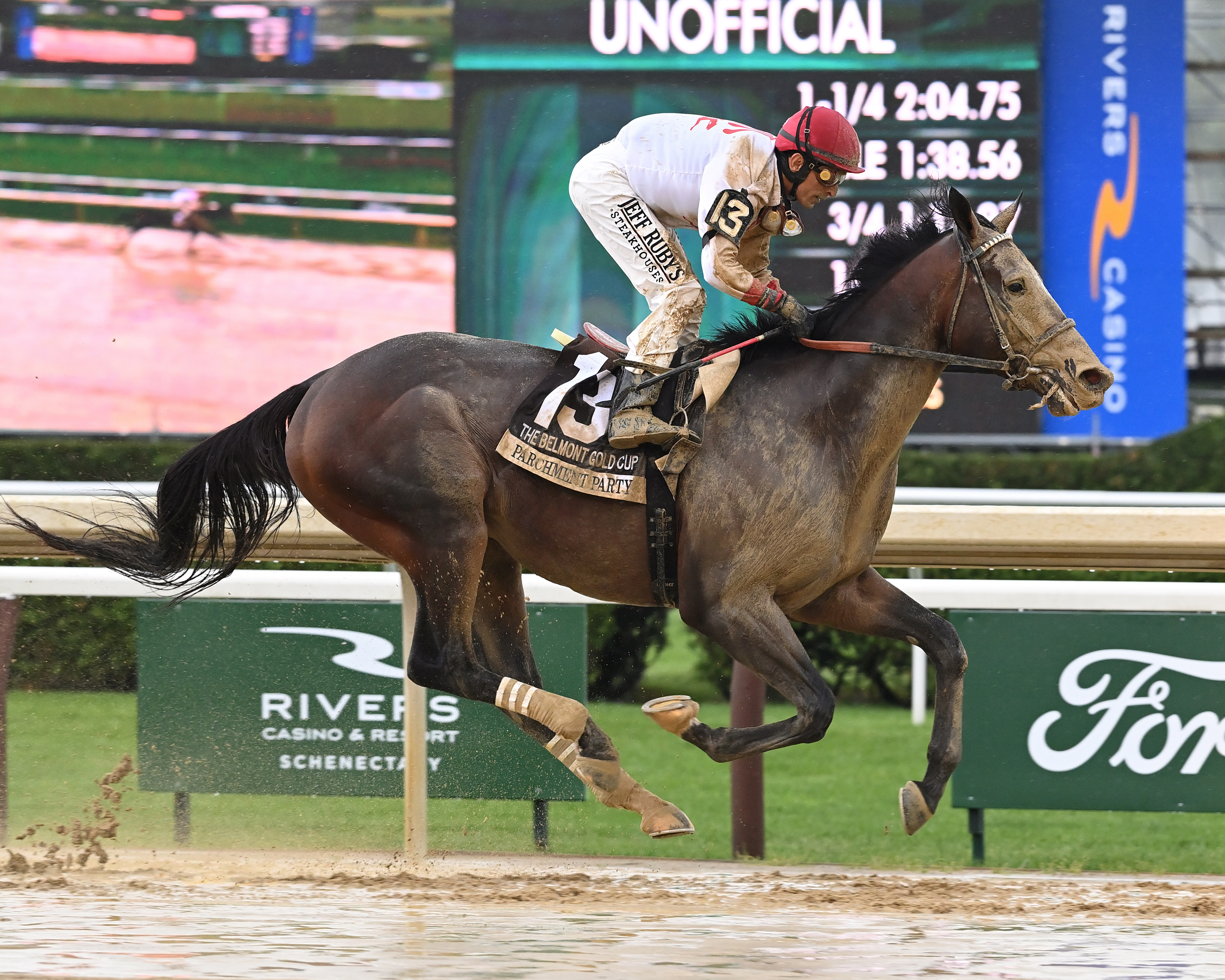 Parchment Party Dominates Belmont Gold Cup